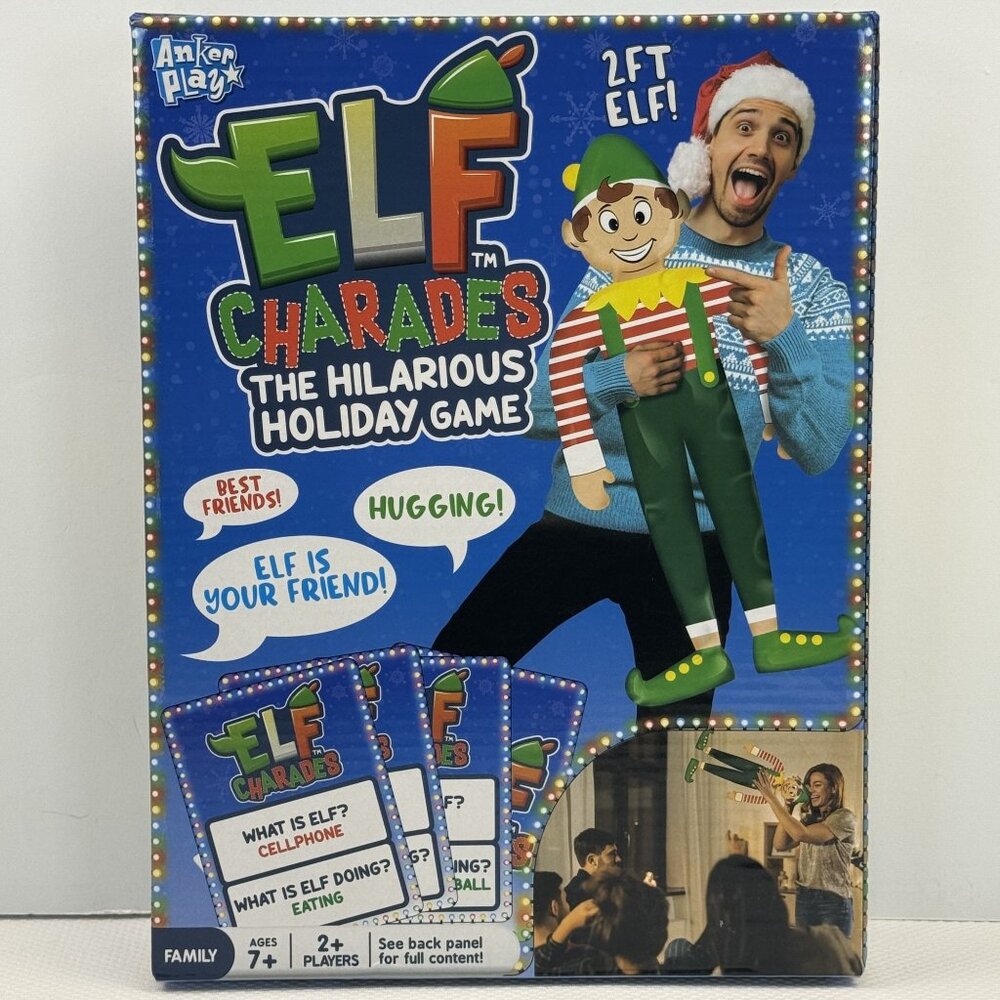 Anker Play Elf Charades The Hilarious Holiday Game Inflatable 2 Ft Elf Cards